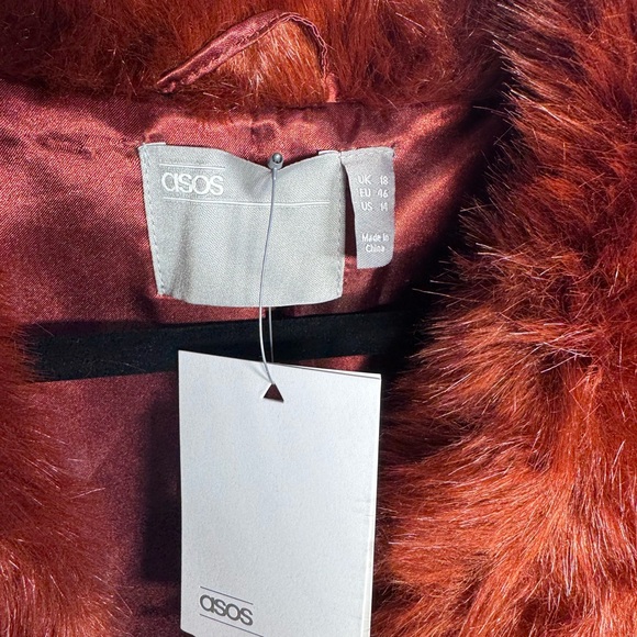 ASOS Faux Fur Coat Women’s Size 14 - Picture 3 of 8